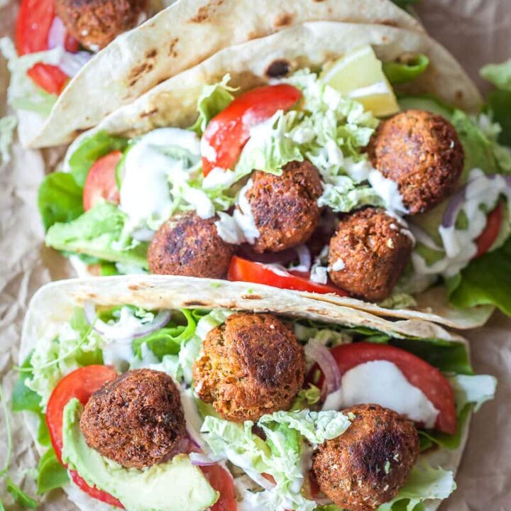 Crispy Falafel Hummus Wrap Vibrant plate