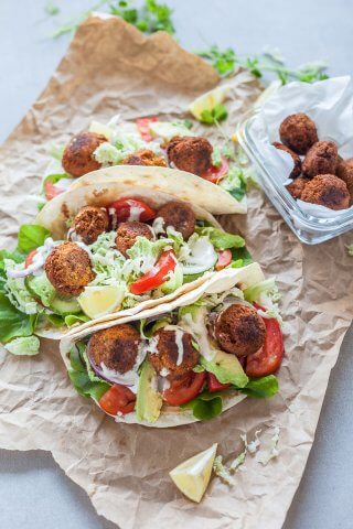 Crispy Falafel Hummus Wrap