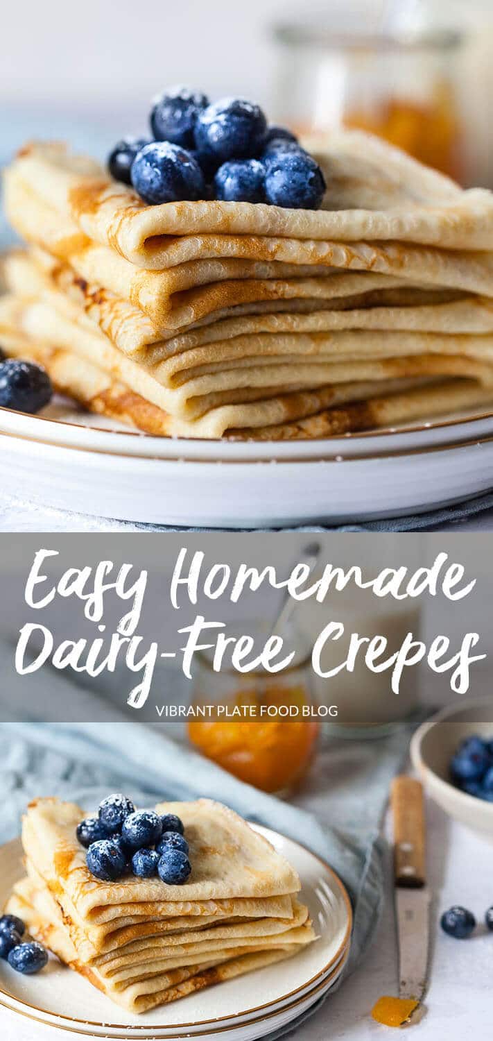 Easy Homemade DairyFree Crepes Vibrant plate