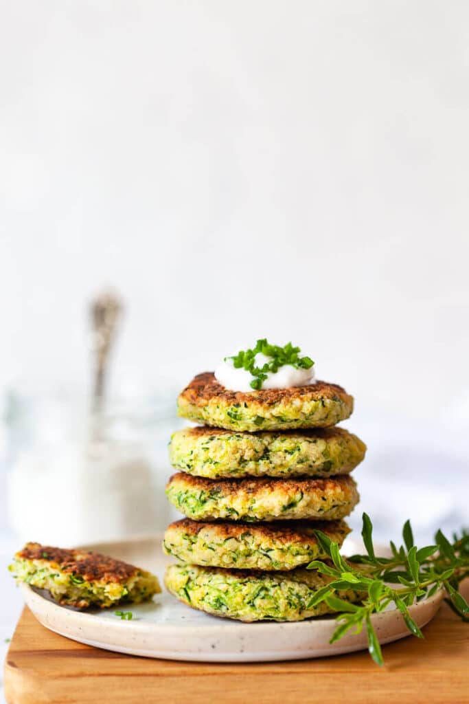 Tasty Millet Zucchini Fritters Vibrant plate