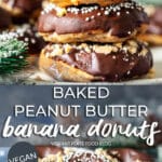 Baked Peanut Butter Banana Donuts