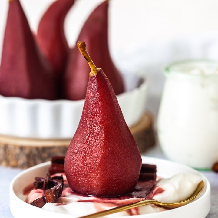 Spiced Red Wine Poached Pears