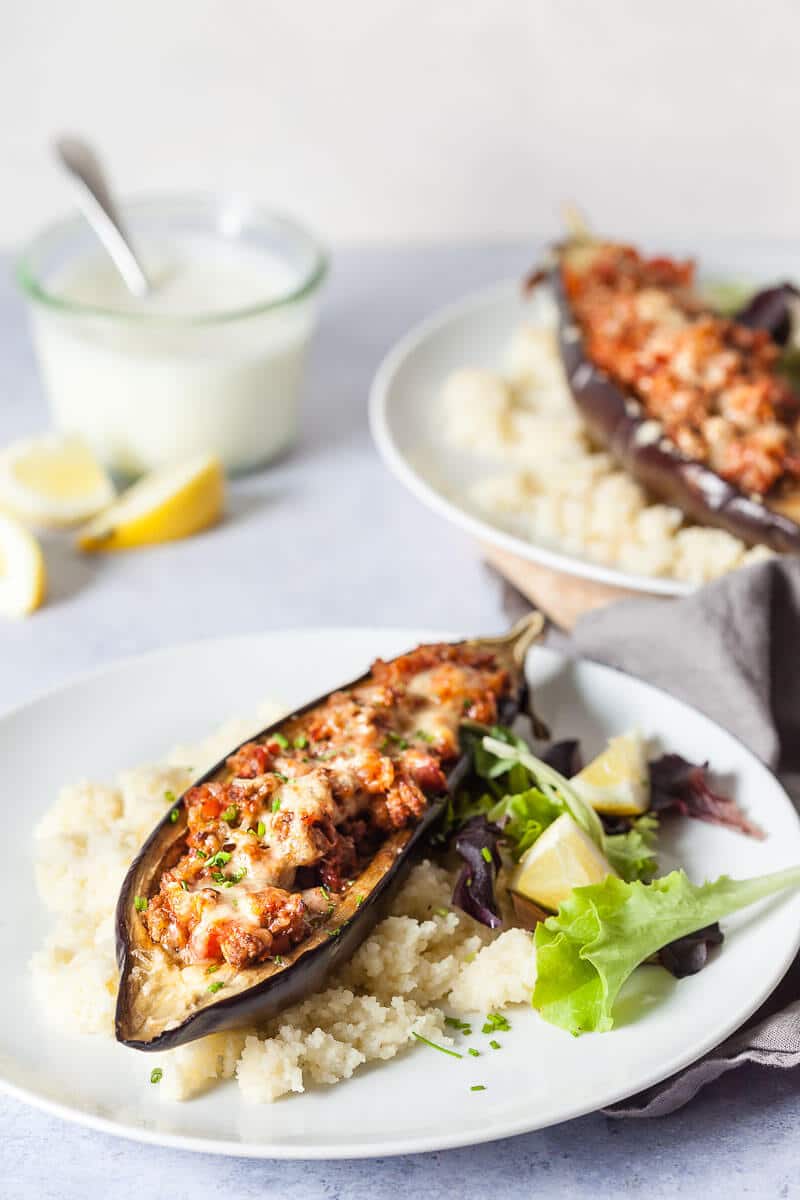 Roasted Stuffed Eggplants