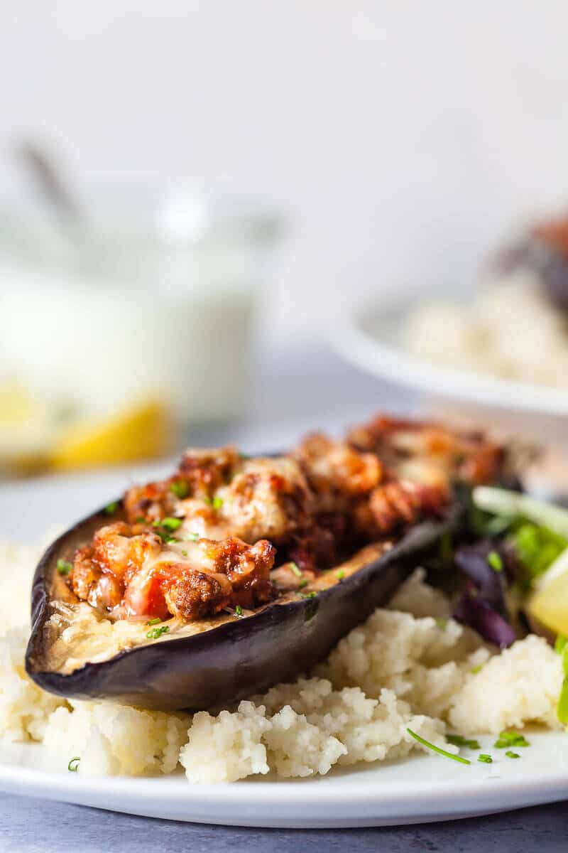 Roasted Stuffed Eggplants