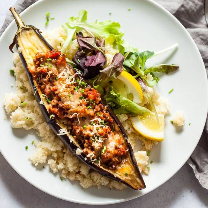 Roasted Stuffed Eggplants