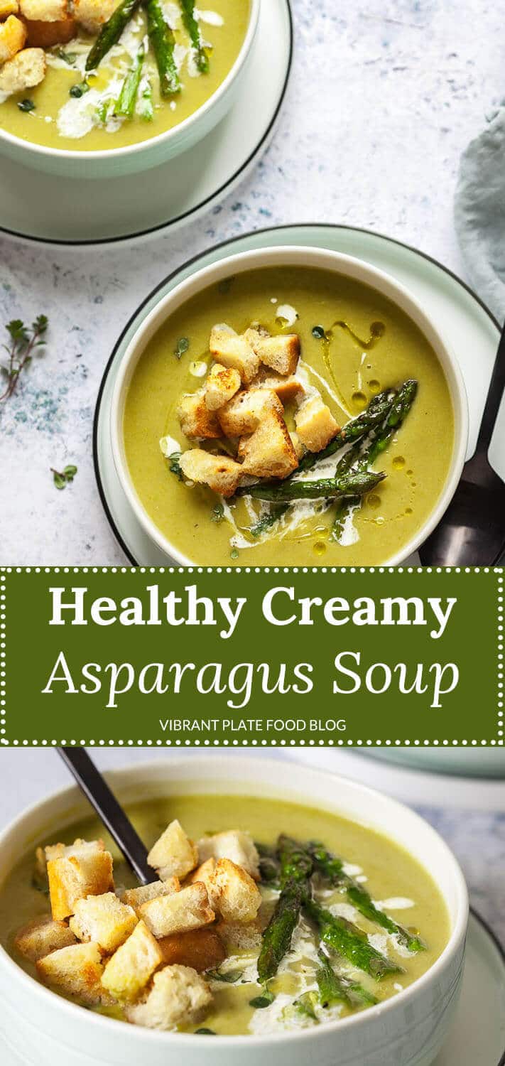 Healthy Creamy Asparagus Soup Vibrant plate
