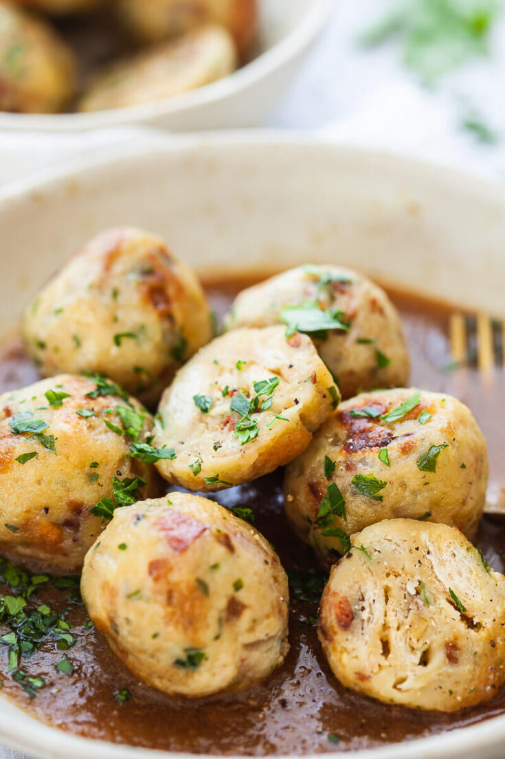 Classic Vegetarian Bread Dumplings Vibrant plate