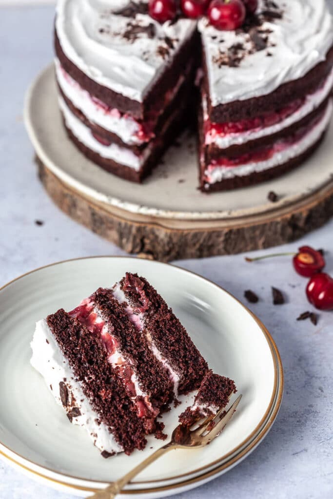 Vegan Black Forest Naked Cake