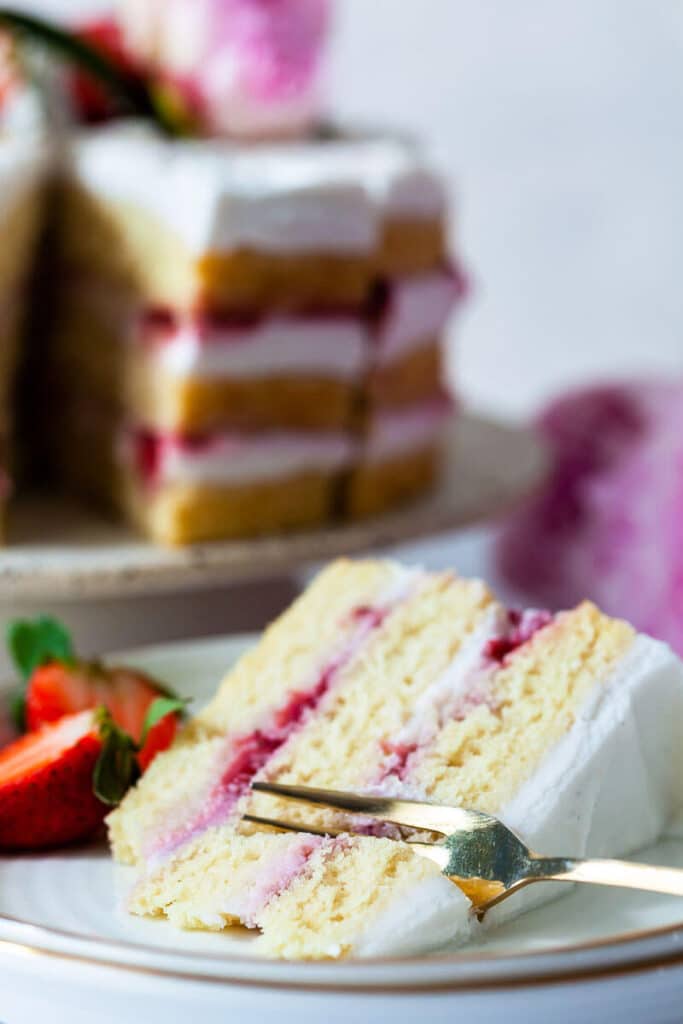 Vegan Coconut Strawberry Cake