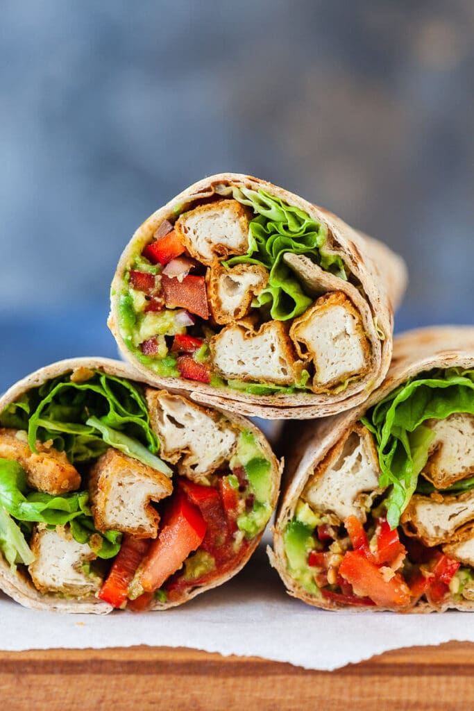 Crispy Tofu Tortilla Wraps - Vibrant plate