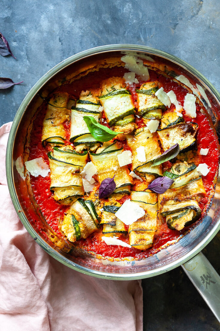 Vegan Zucchini Involtini with Plant-Based Ricotta - Vibrant plate