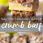 Salted Caramel Apple Crumb Bars