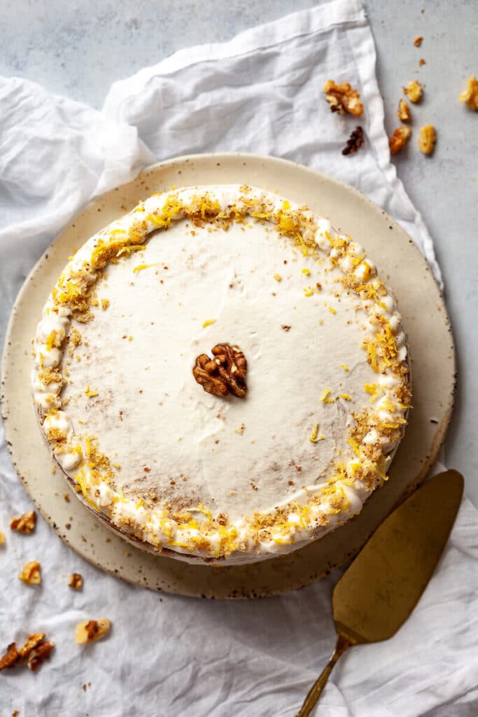 Walnut Cake with Vanilla Cream