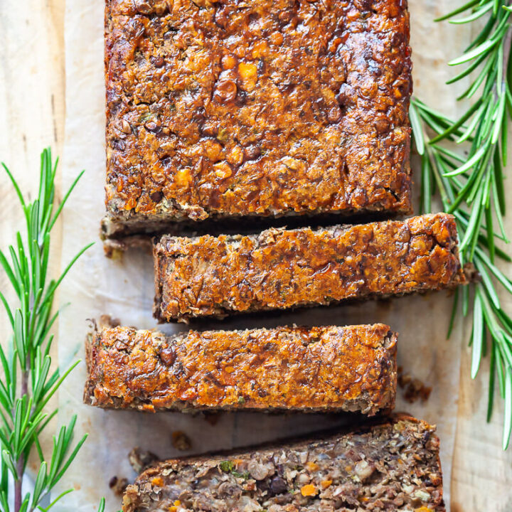 Easy Vegan Lentil Loaf - Vibrant plate