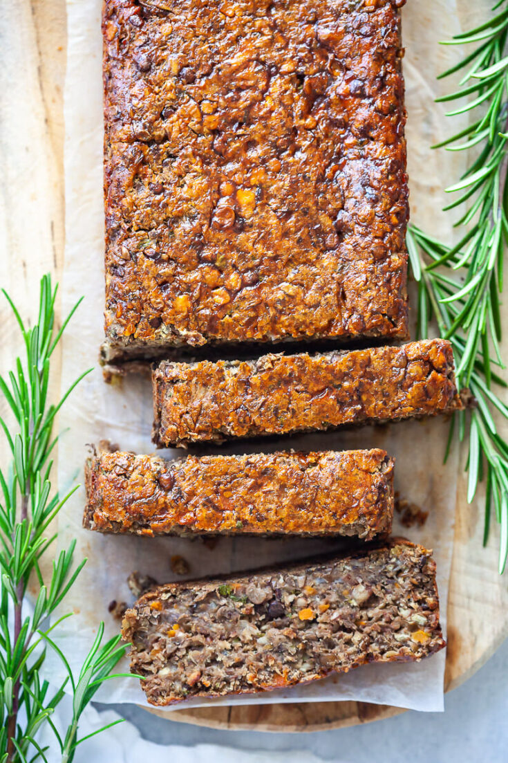 Easy Vegan Lentil Loaf - Vibrant plate