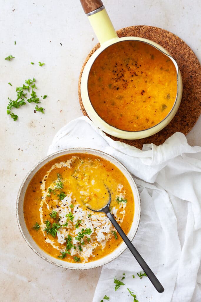 Vegan Red Lentil Curry Soup