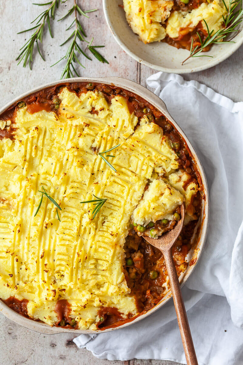 Vegan Lentil Shepherd's Pie - Vibrant plate