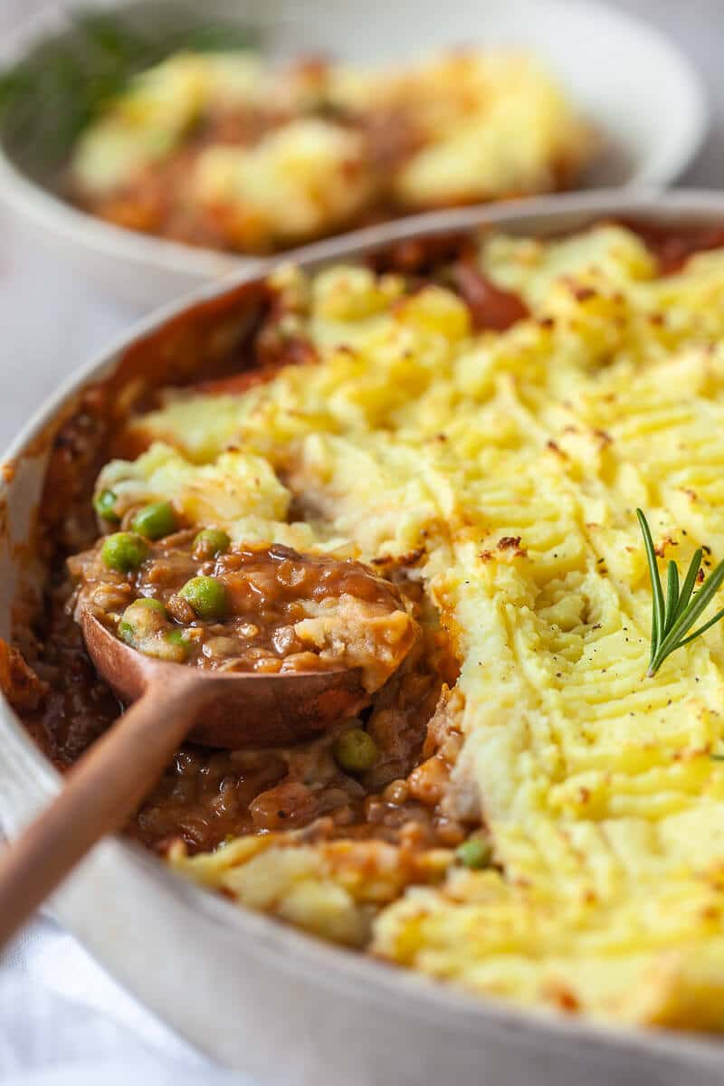 Vegan Lentil Shepherd&amp;#39;s Pie - Vibrant plate