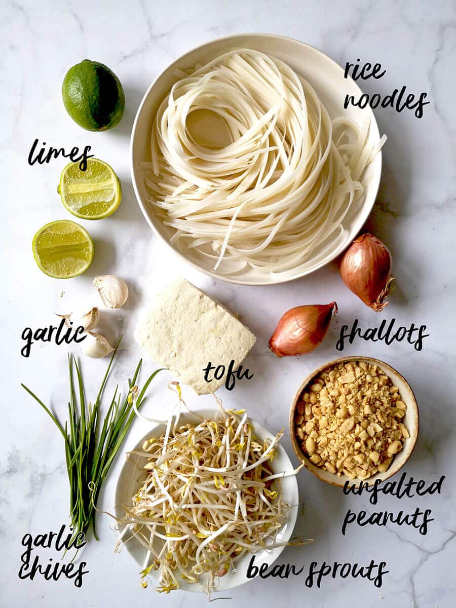 The Best Vegan Tofu Pad Thai - Vibrant plate