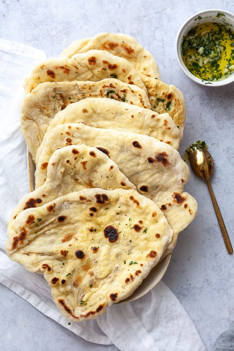 Homemade Vegan Garlic Naan Bread