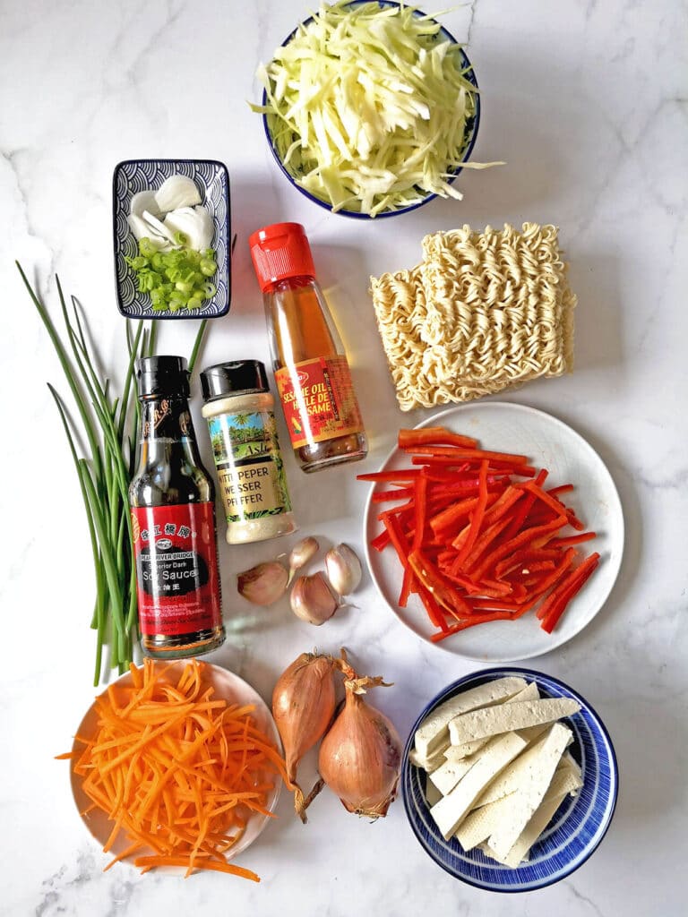 Vegan Tofu Lo Mein Ingredients