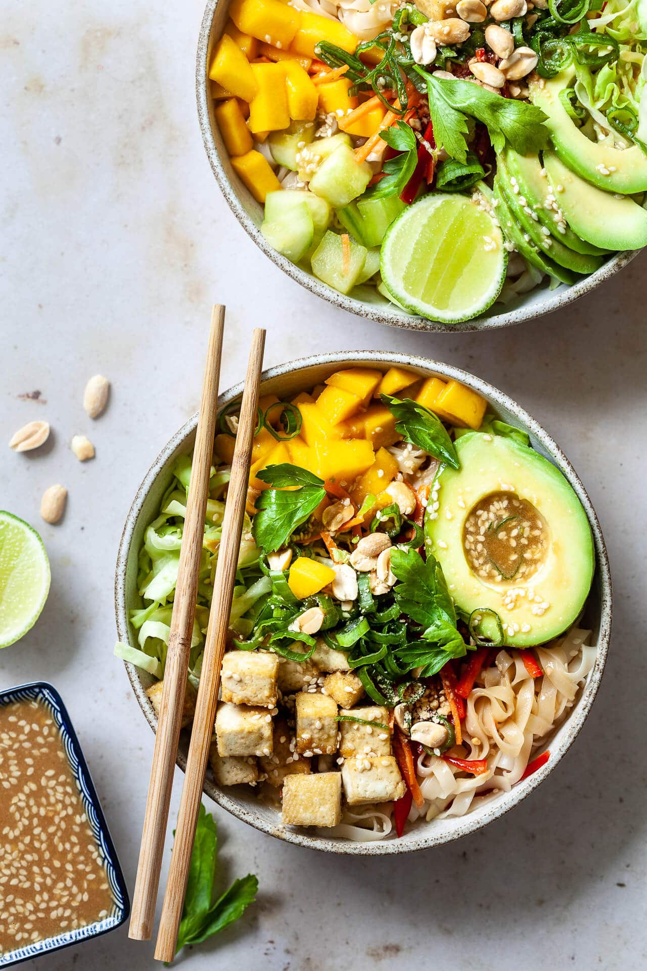 Vegan Spring Roll Noodle Bowl