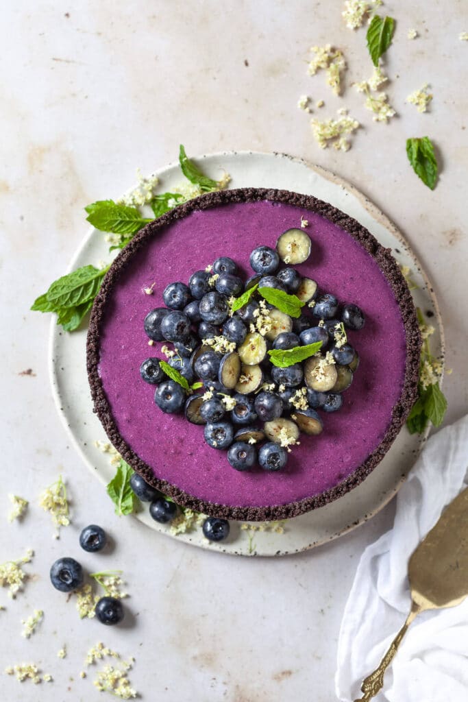 No-Bake Vegan Blueberry Pie