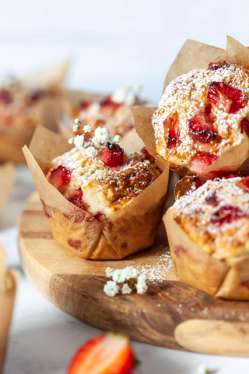 Vegan Breakfast Strawberry Muffins