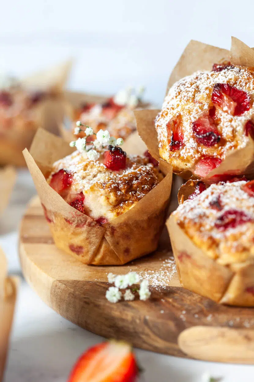 Vegan Breakfast Strawberry Muffins