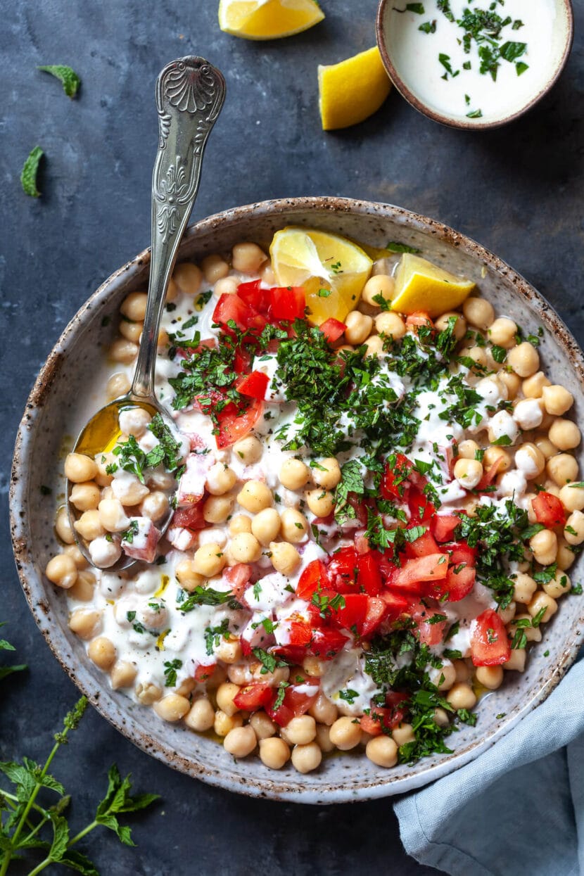 Chickpea Chicken Salad Jars with Quick Yogurt Dressing - Steam & Bake