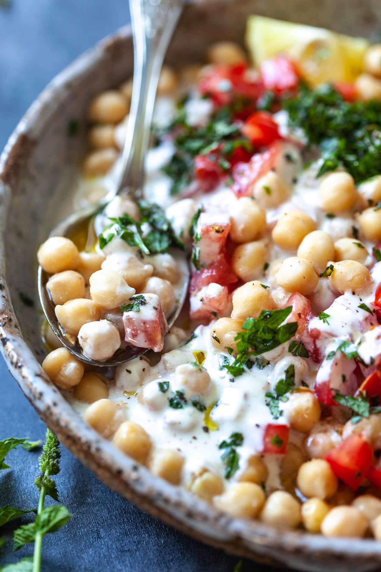 Chickpea Salad with Yogurt Dressing