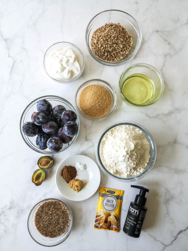 Vegan Plum and Cinnamon Cake Ingredients