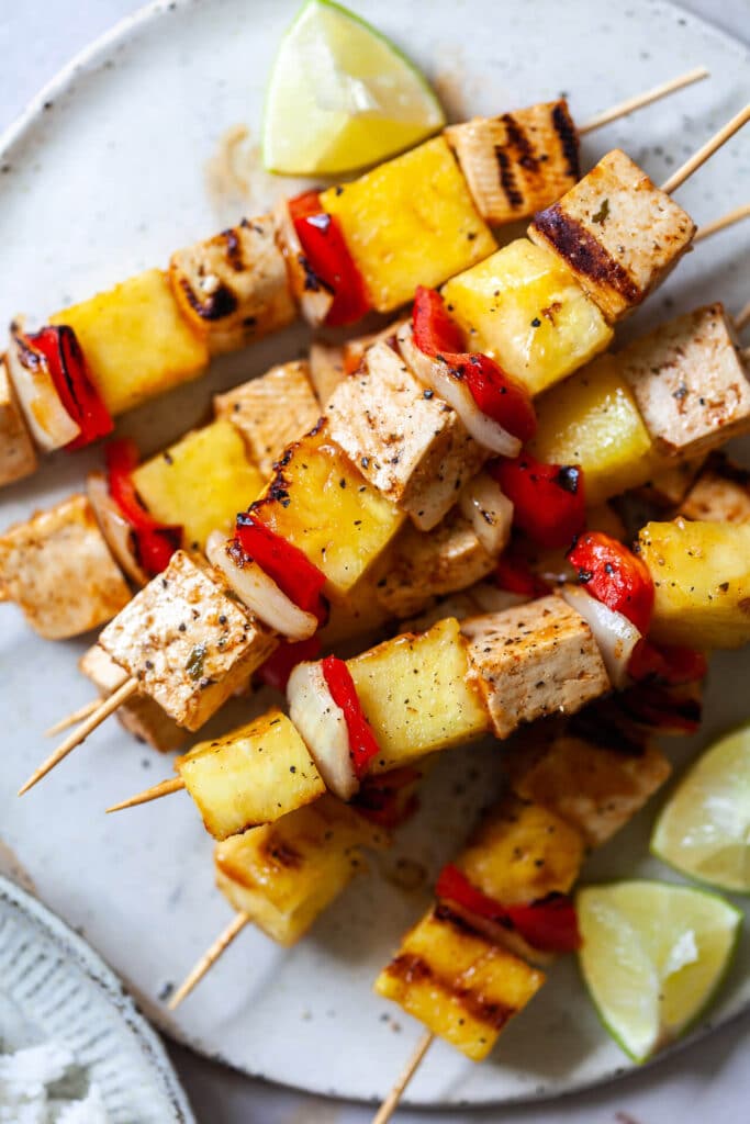 BBQ Pineapple and Tofu Skewers