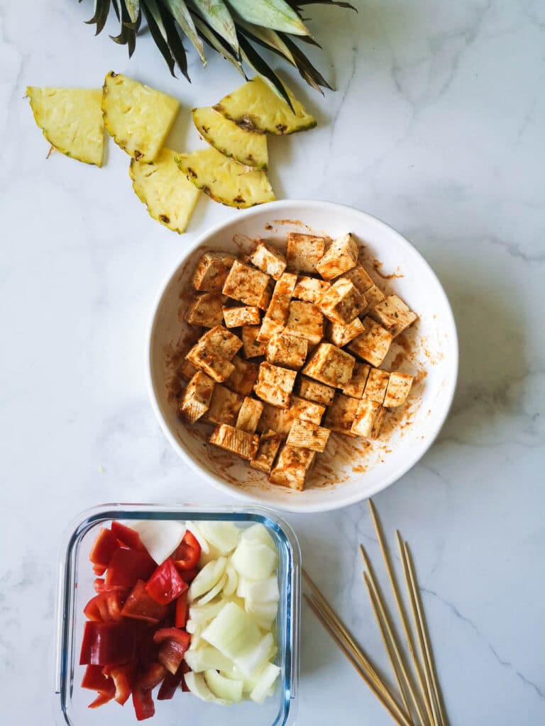 BBQ Pineapple and Tofu Skewers Ingredients