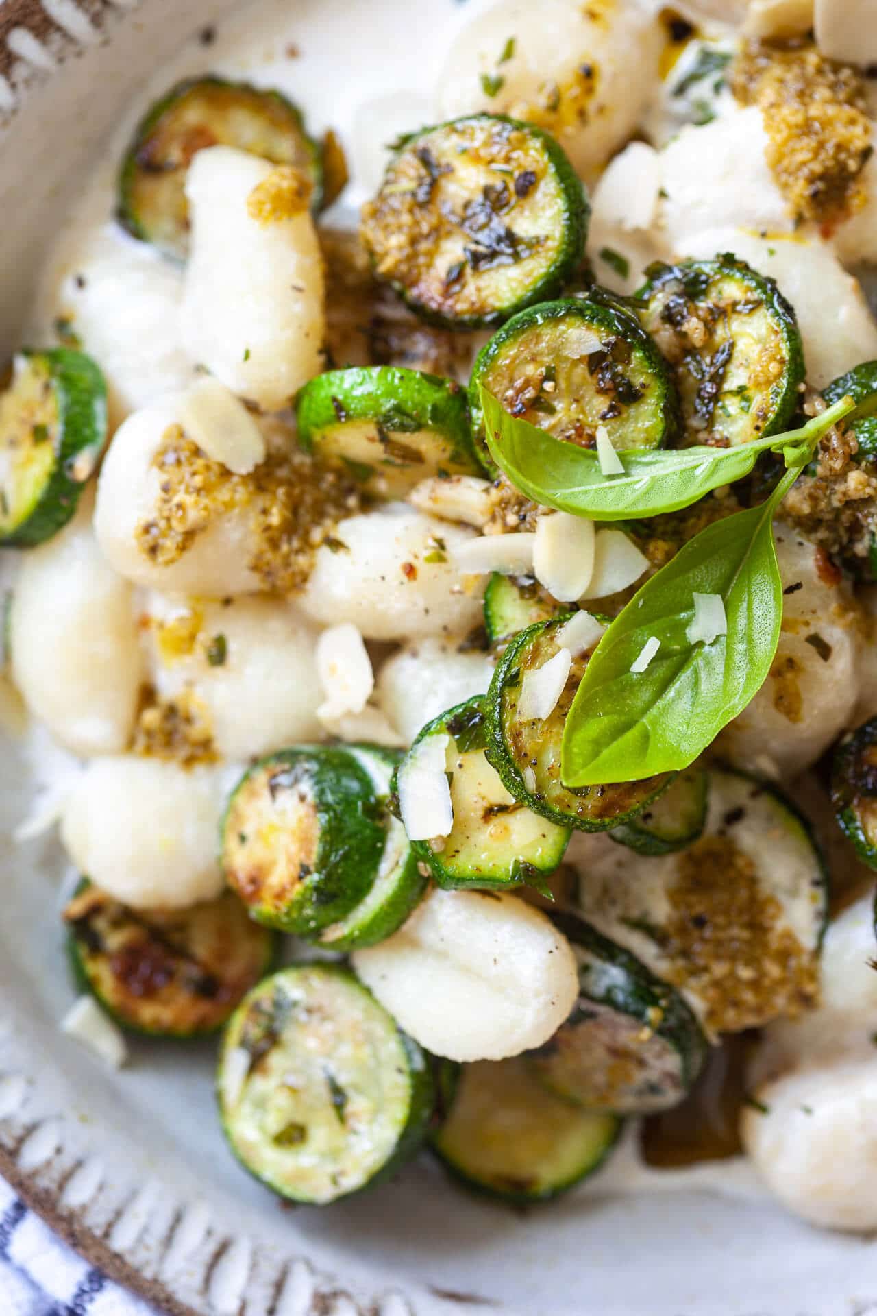 Creamy Pesto Gnocchi with Zucchini Vibrant plate