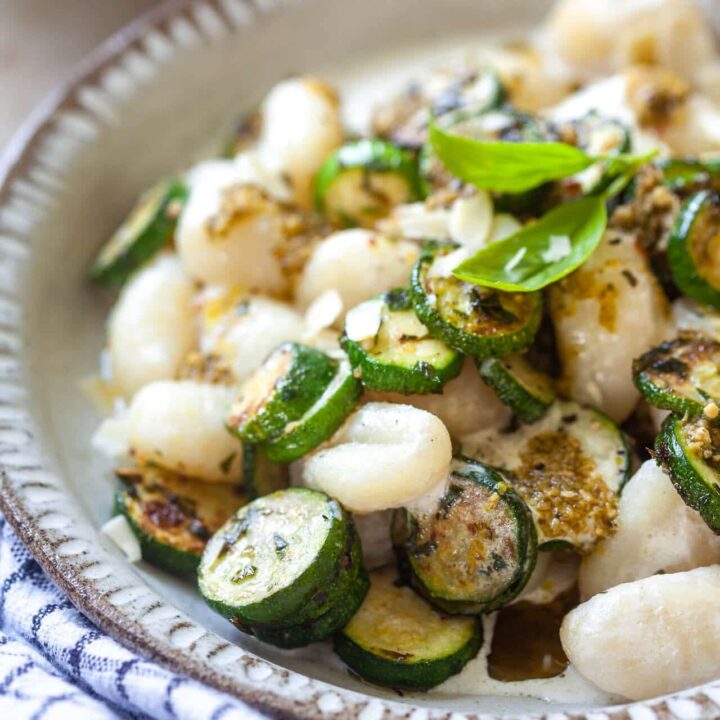 Creamy Pesto Gnocchi with Zucchini