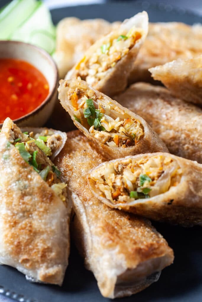 Crispy Pan-Fried Tofu Spring Rolls