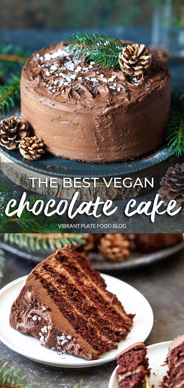 The Best Vegan Chocolate Cake - Vibrant plate