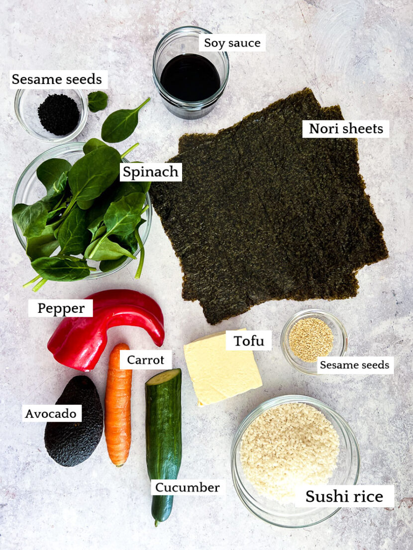 Vegan Sushi Ingredients