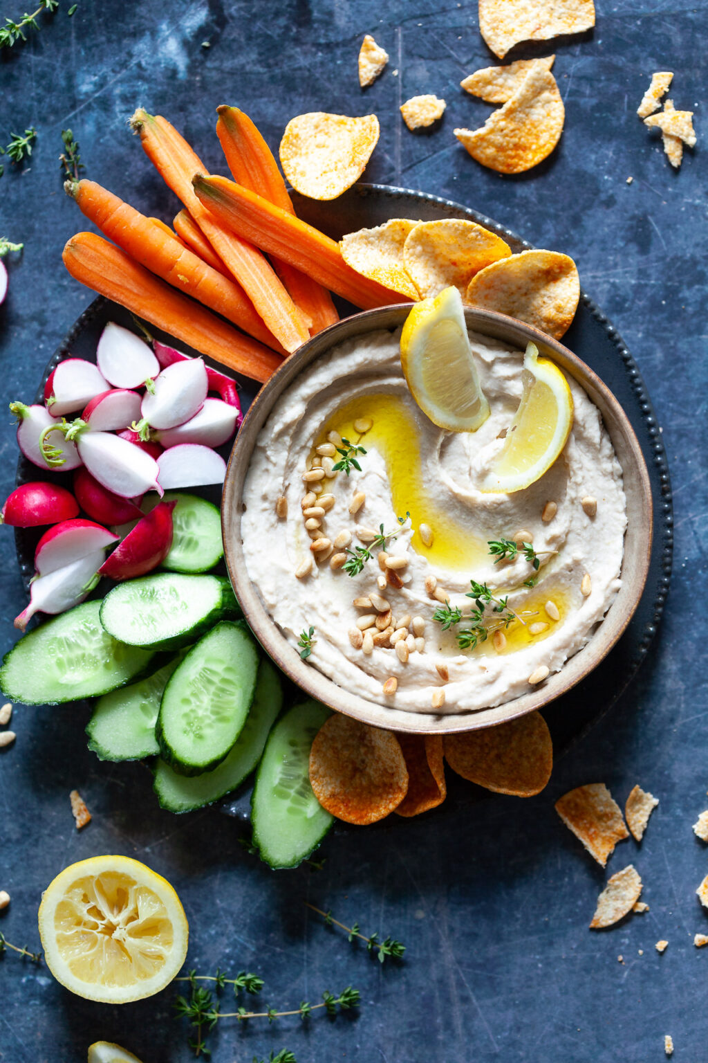 Vegan Lemony White Bean Dip Vibrant plate