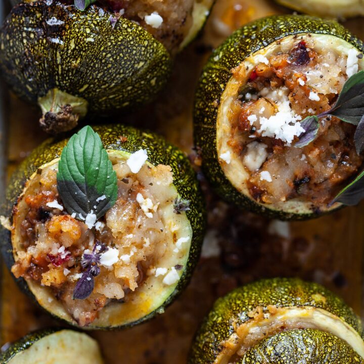 Vegan Baked Stuffed Squash