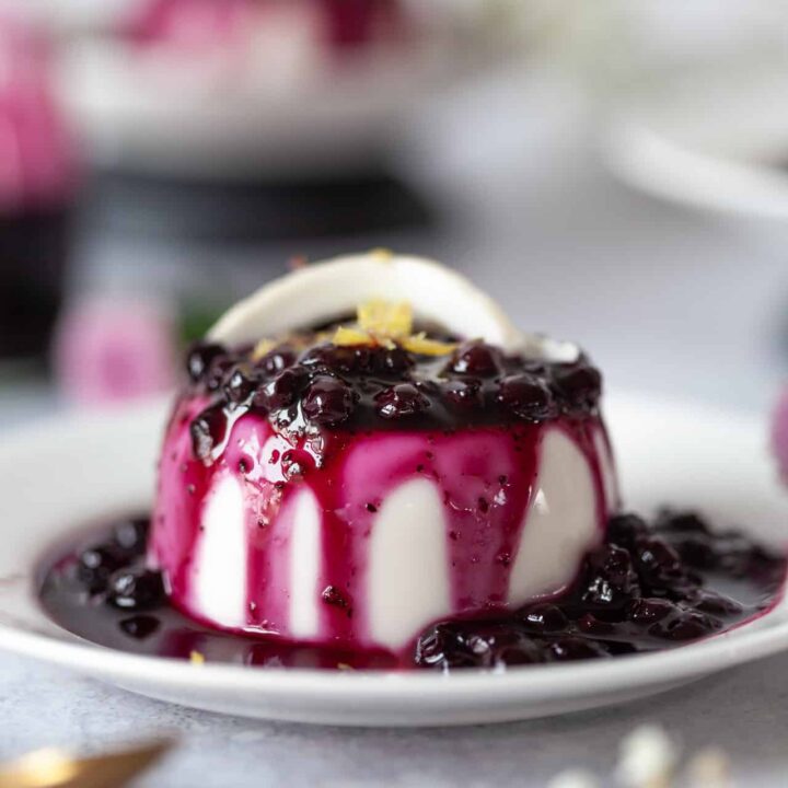 Vegan Panna Cotta with Blueberries