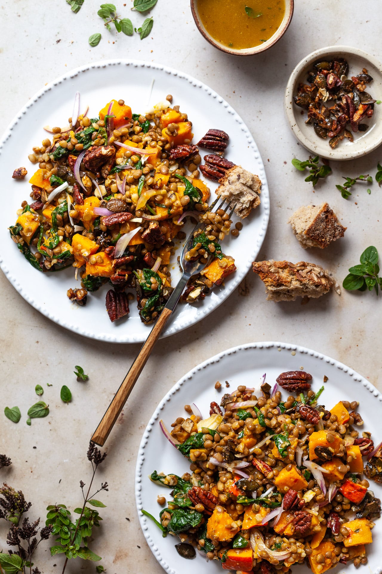 Roast Pumpkin and Lentil Salad