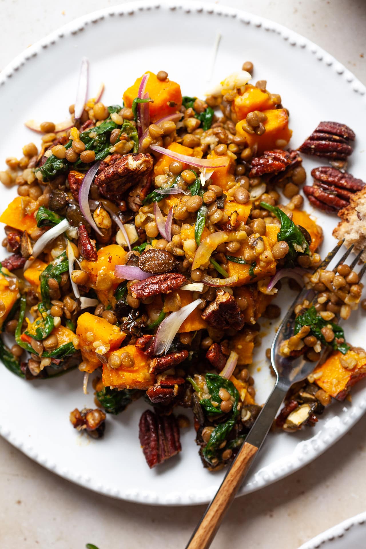 Roast Pumpkin and Lentil Salad