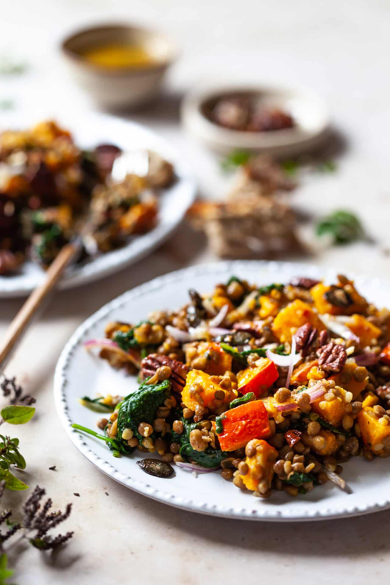 Roast Pumpkin and Lentil Salad