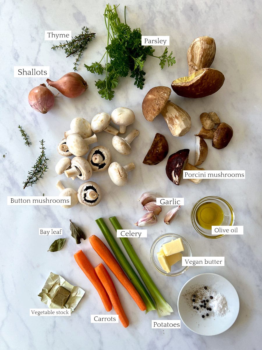 Vegan Mushroom Soup Ingredients