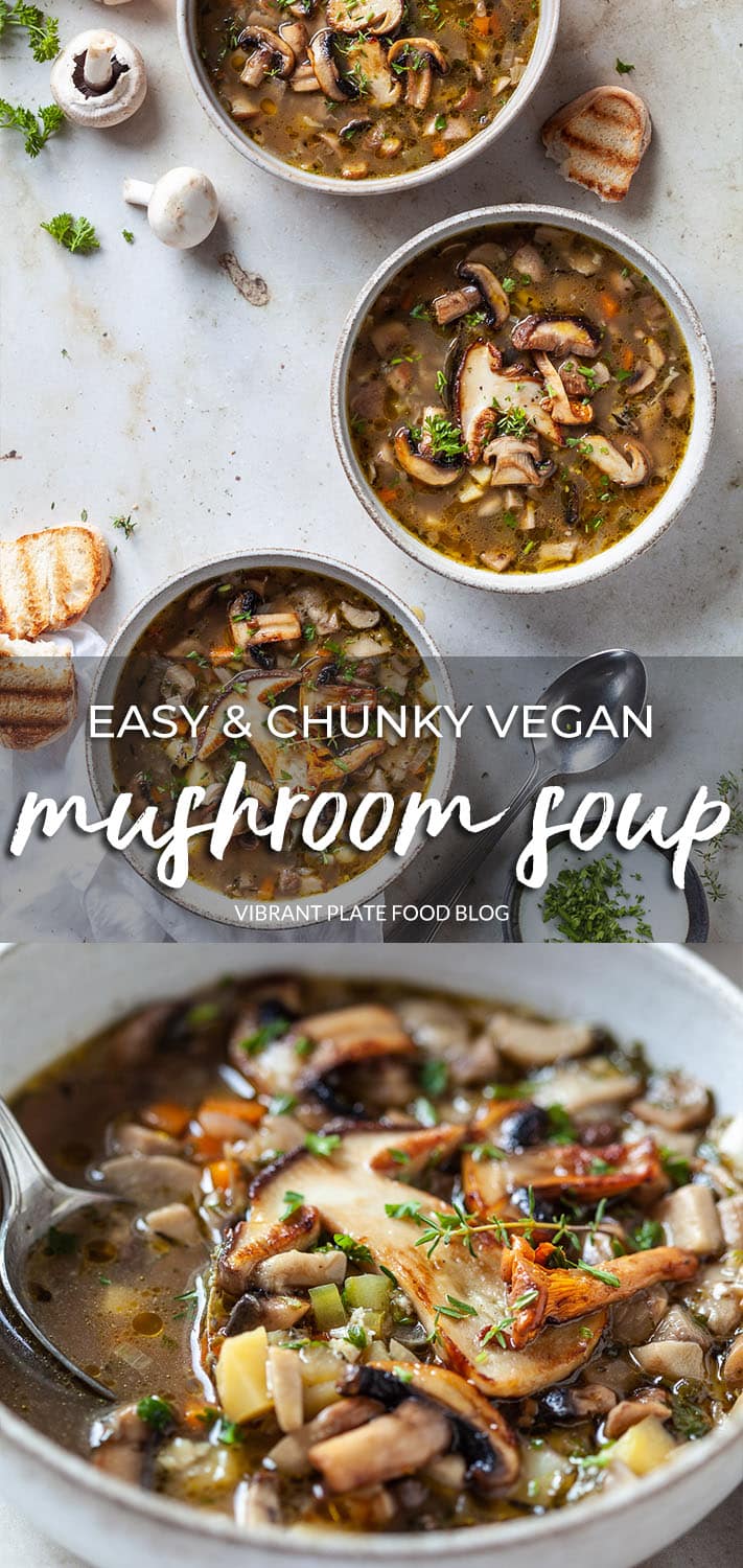 Easy Vegan Mushroom Soup Vibrant plate