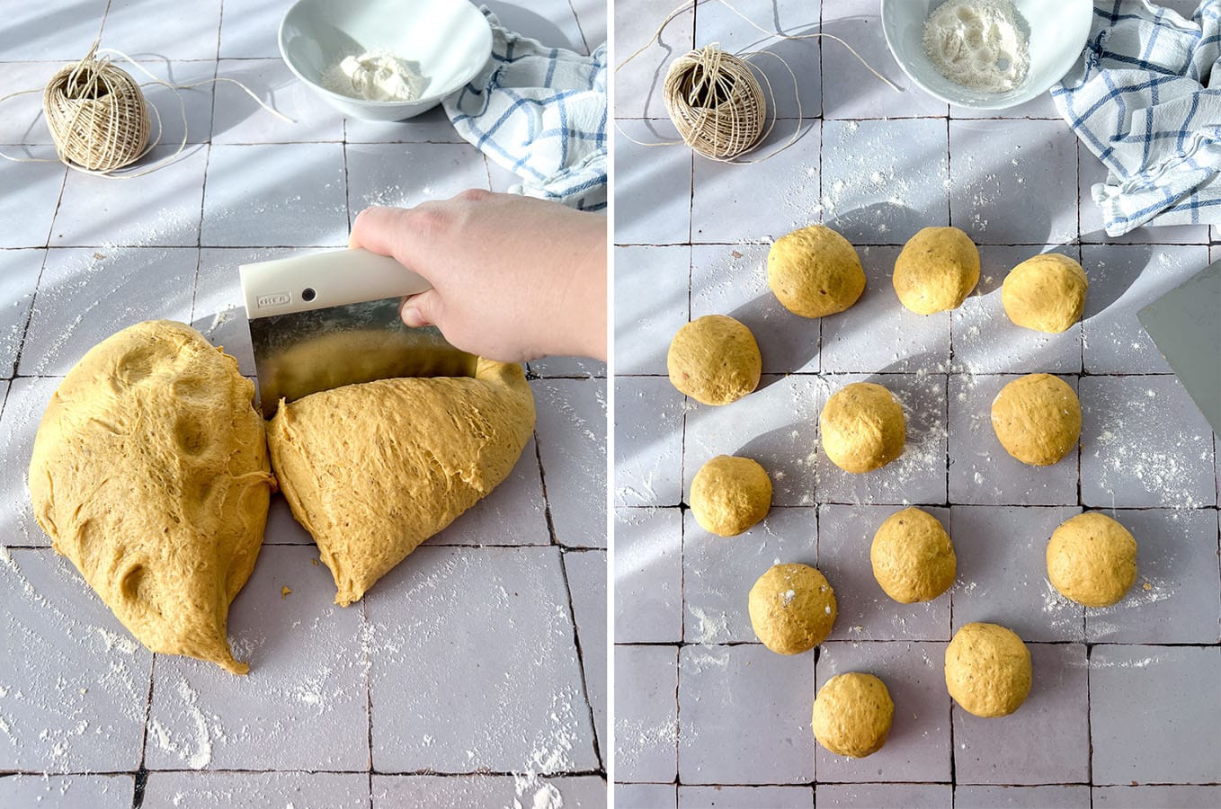 How to make Vegan Pumpkin Bread Rolls - Step by step