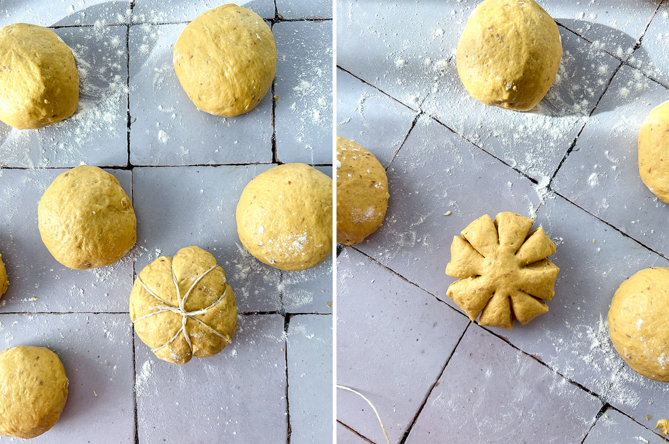 How to make Vegan Pumpkin Bread Rolls - Step by step