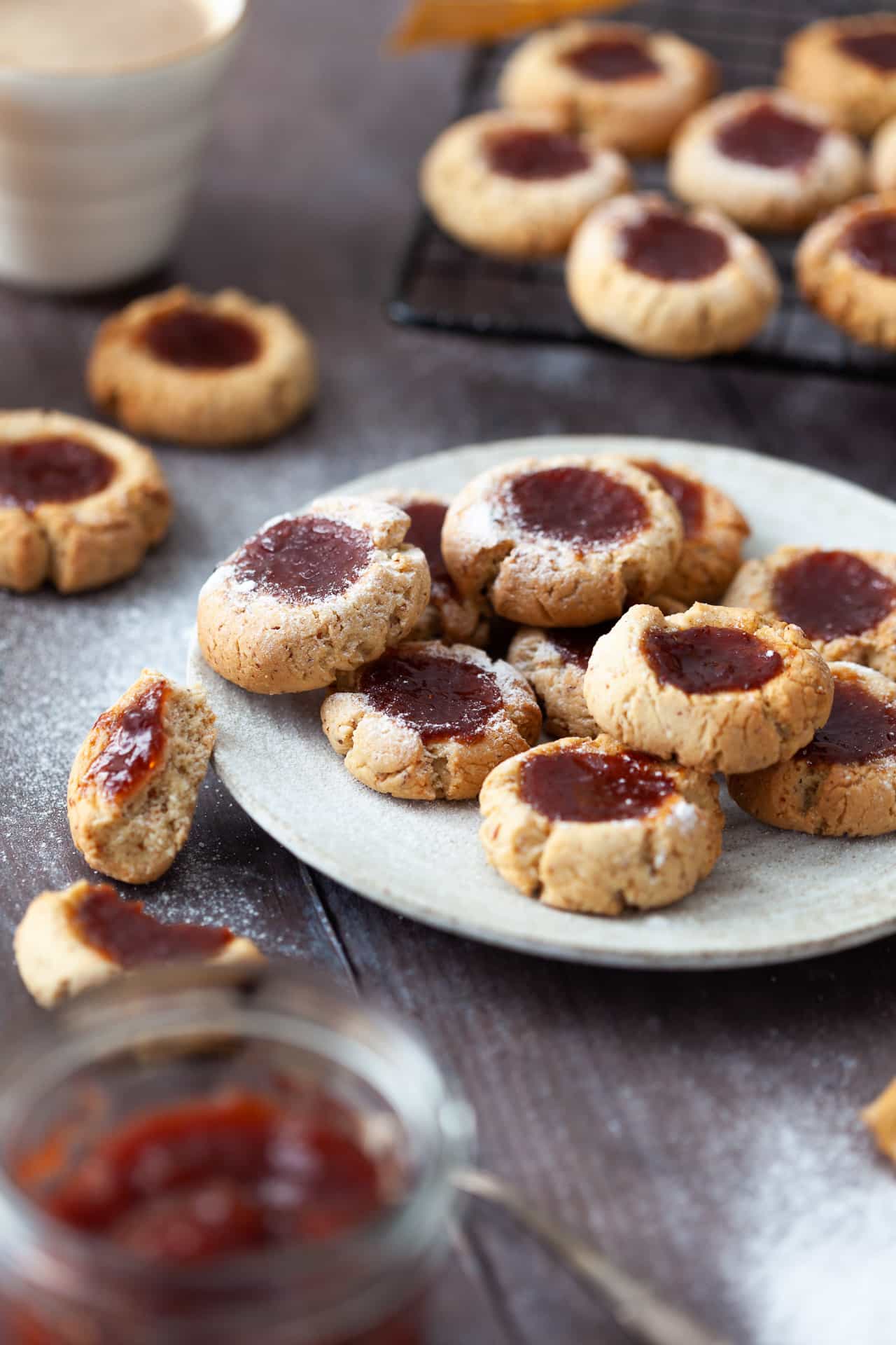 Vegan Almond Thumbprint Cookies